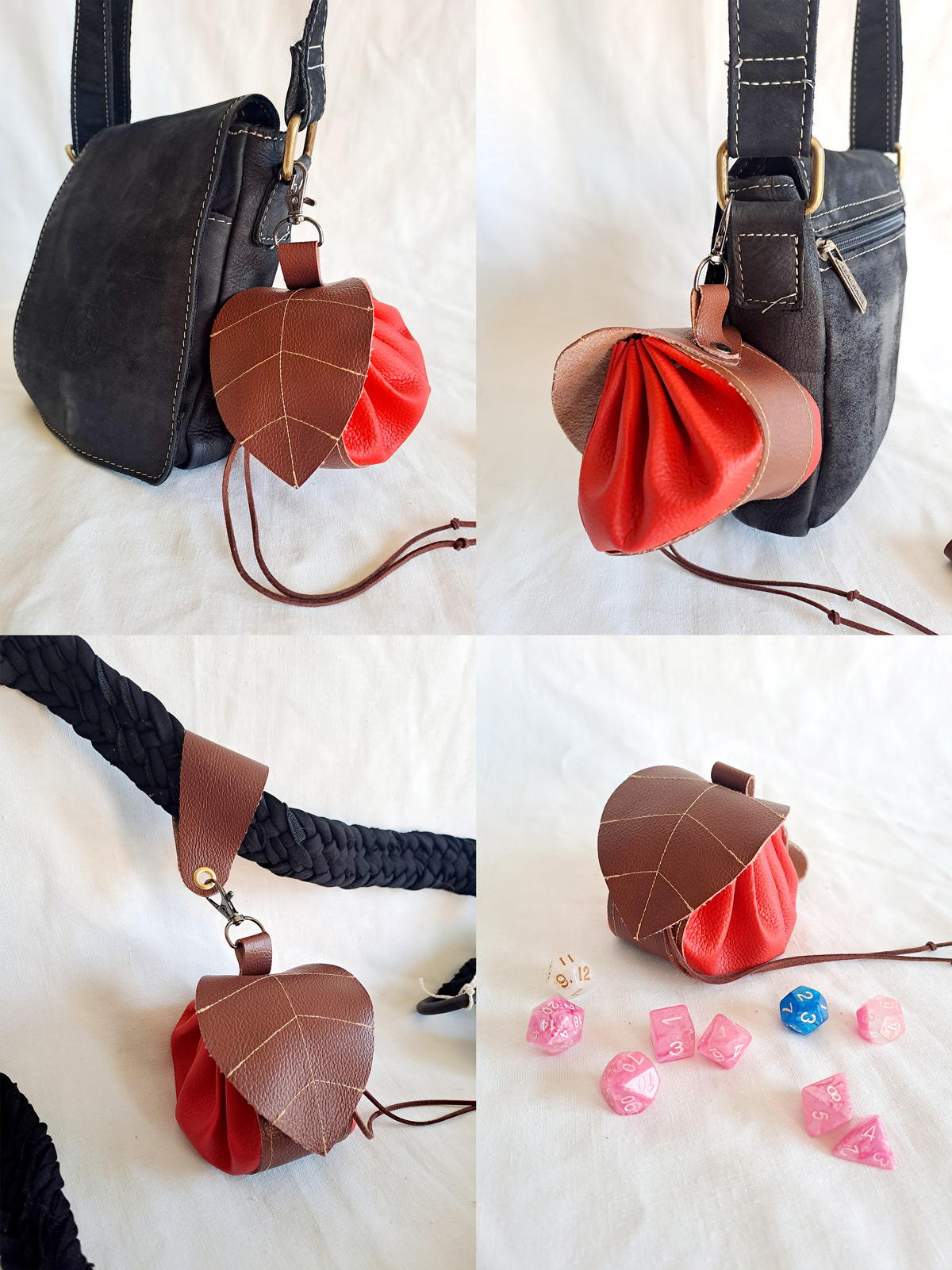 Dark Red Dice Pouch - Image 5