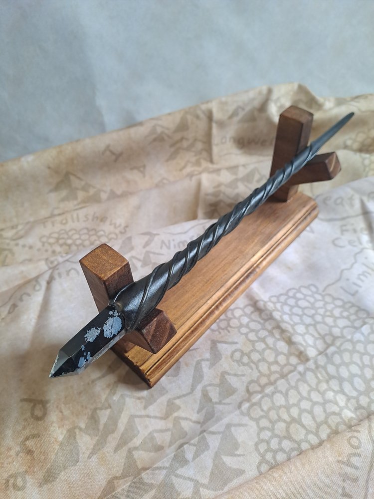 Snowflake Obsidian Crystal Wand #826