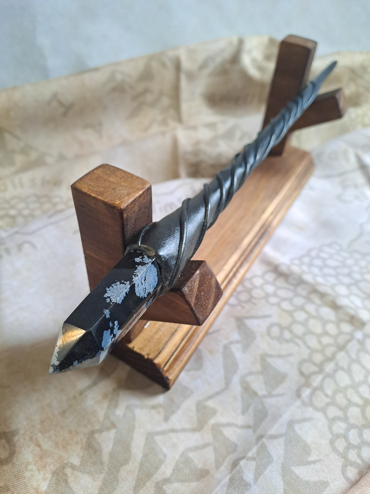 Snowflake Obsidian Crystal Wand #826 - Image 2