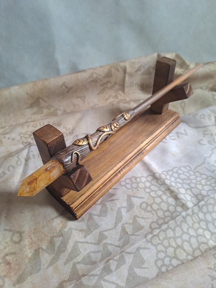 Golden Quartz Crystal Wand #772